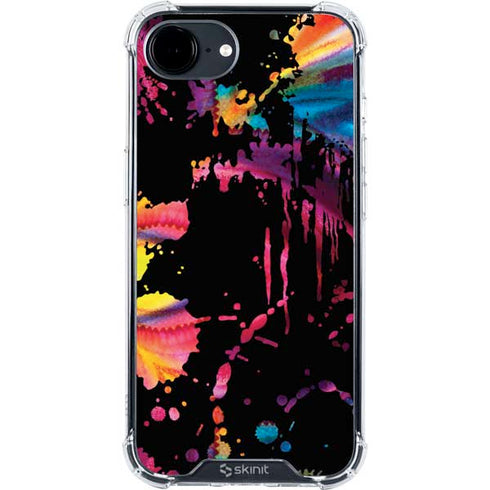 Chromatic Splatter Black iPhone 16e Clear Case